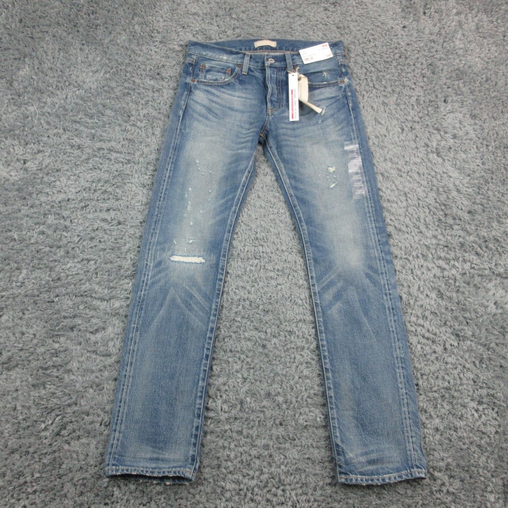 Uniqlo Jeans Mens 30x32 Blue Pure Blue Japan Slim Straight Selvedge 32x32* NWT